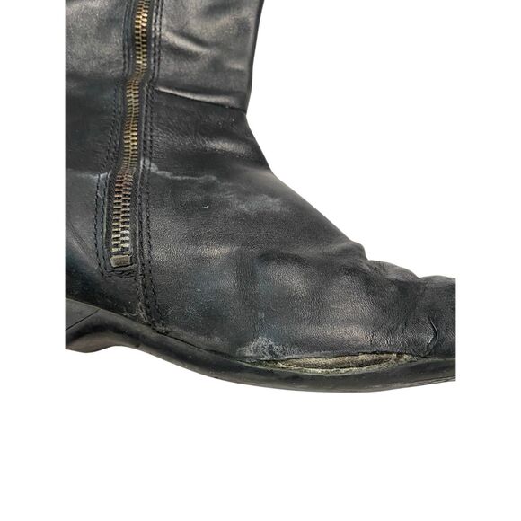 Enzo Angiolini Black Leather Riding Boots Womens 8.5 Zip Tall Knee High Shoes - Picture 6 of 9